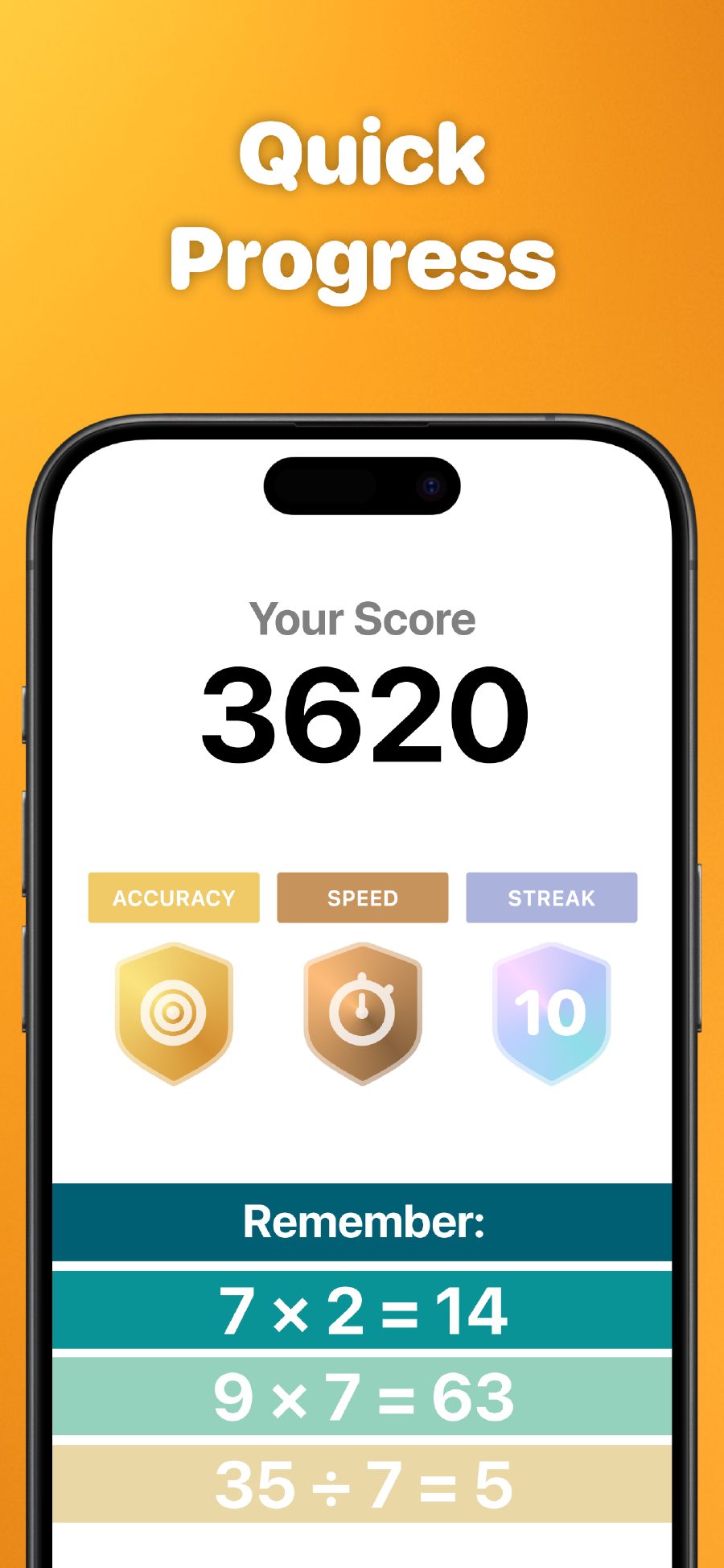 Progress tracking with score and achievements