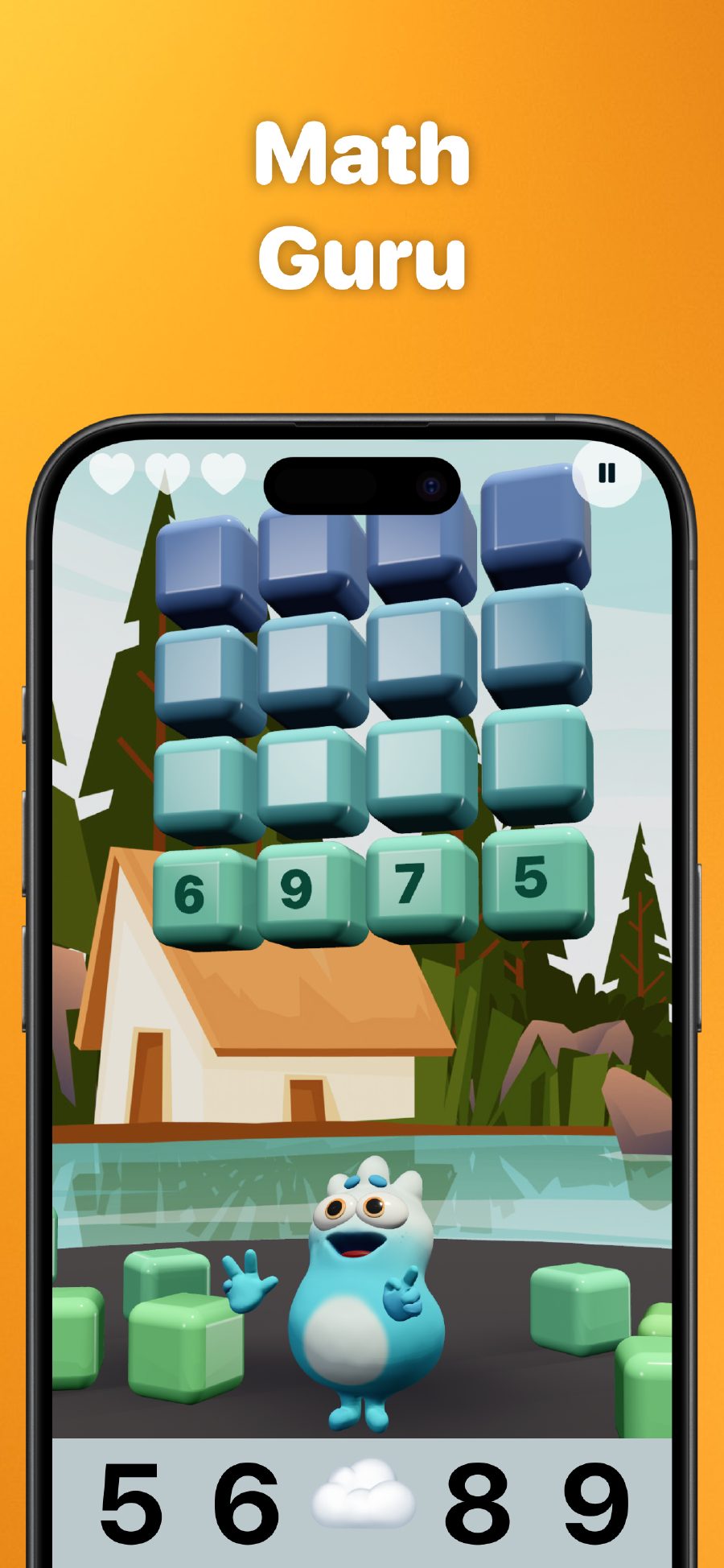 Math Guru game mode with number blocks