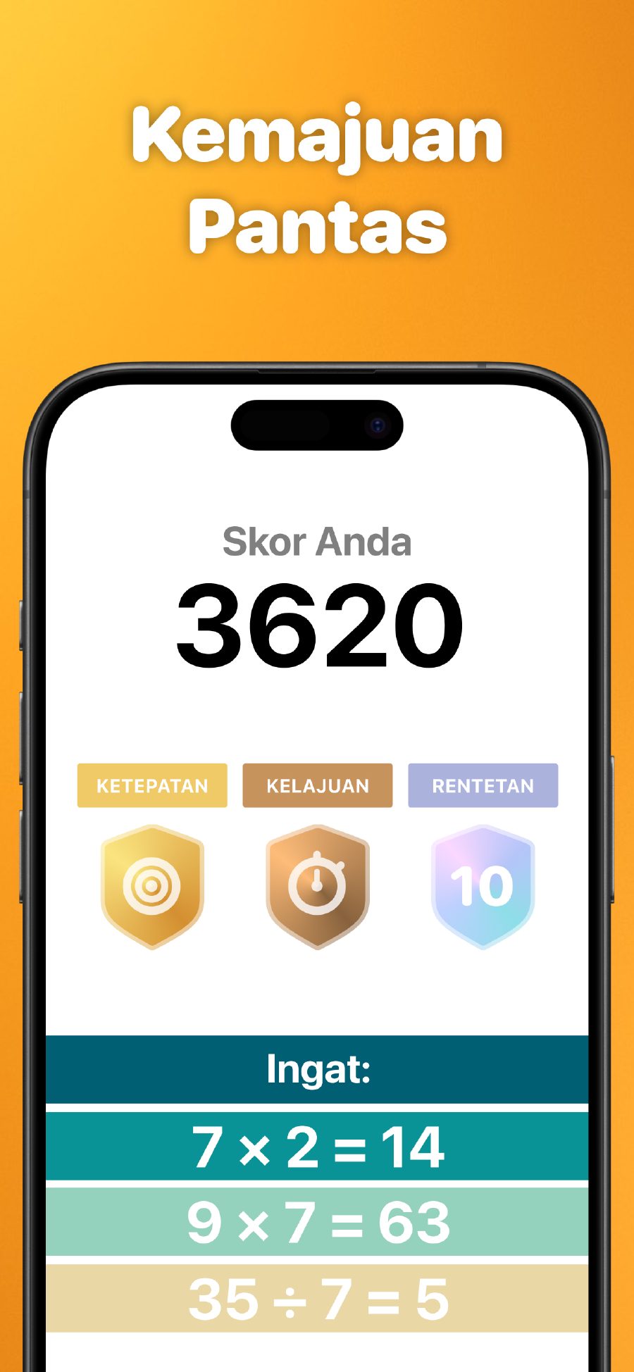 Penjejakan kemajuan dengan skor dan pencapaian