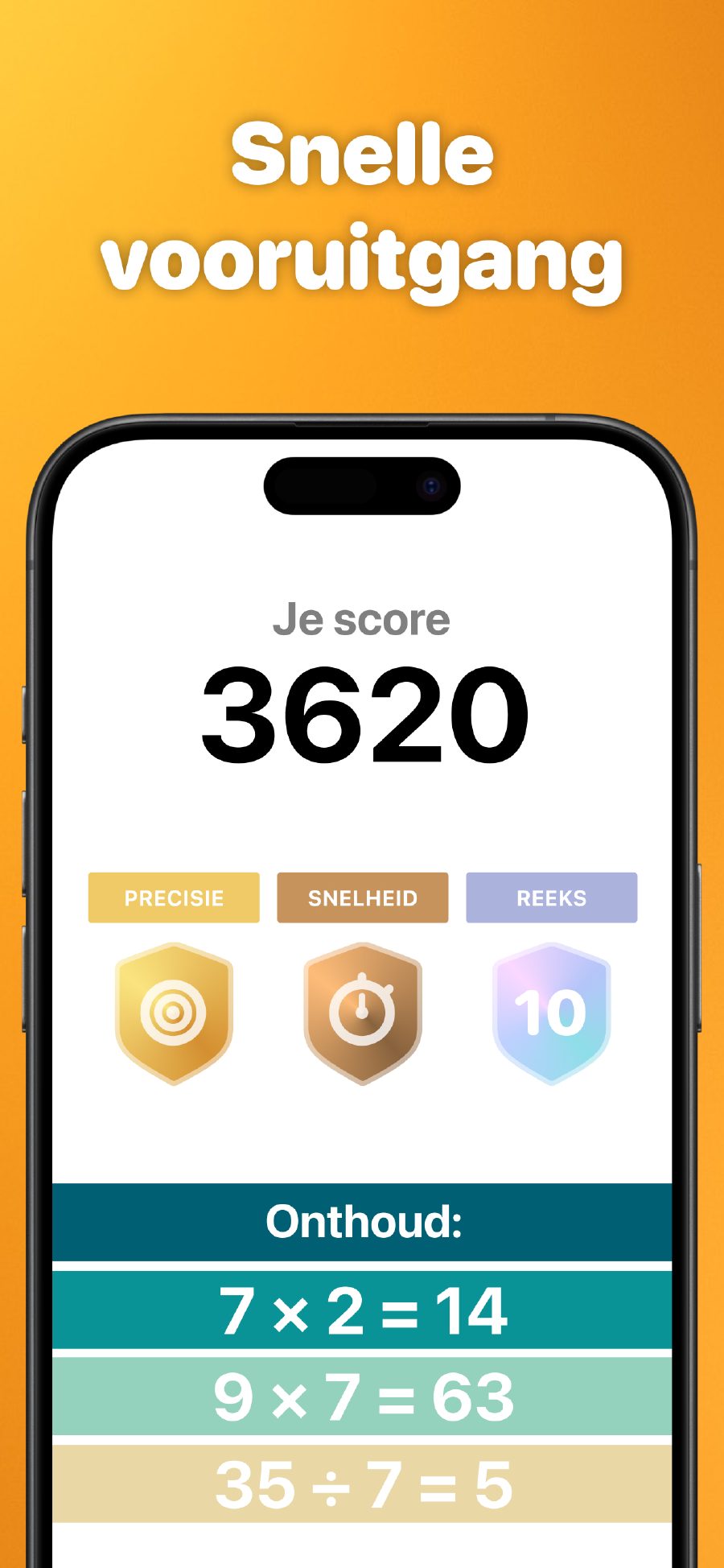 Voortgangsregistratie met score en prestaties